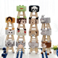 Small solid pine wood step stool wooden chair children cute animal shape chic wooden stool